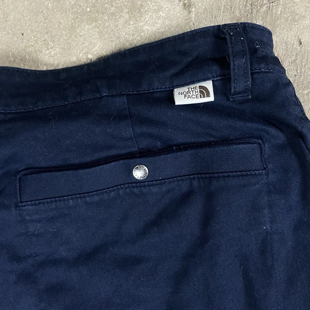 The‎ North Face Cargo Pants Size 38 Navy Blue Flannel Lined Regular Straight Fit